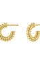 Small hoop earrings in silver with 18k gold plating with texture, J05146-02