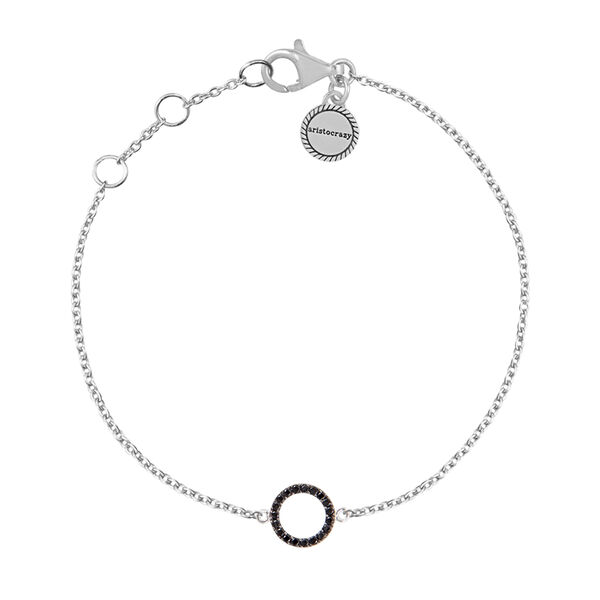 Silver circle bracelet with spinel , J01624-01-BSN,hi-res