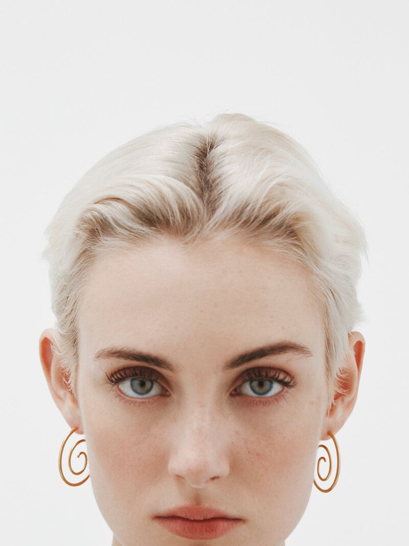 Silver spiral earrings 925 bathed in 18k yellow gold image number 1