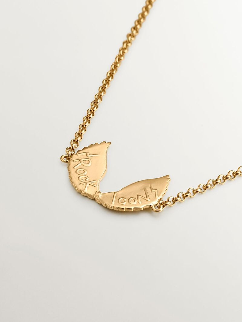 925 Silver bracelet plated in 18K yellow gold with wings image number 7