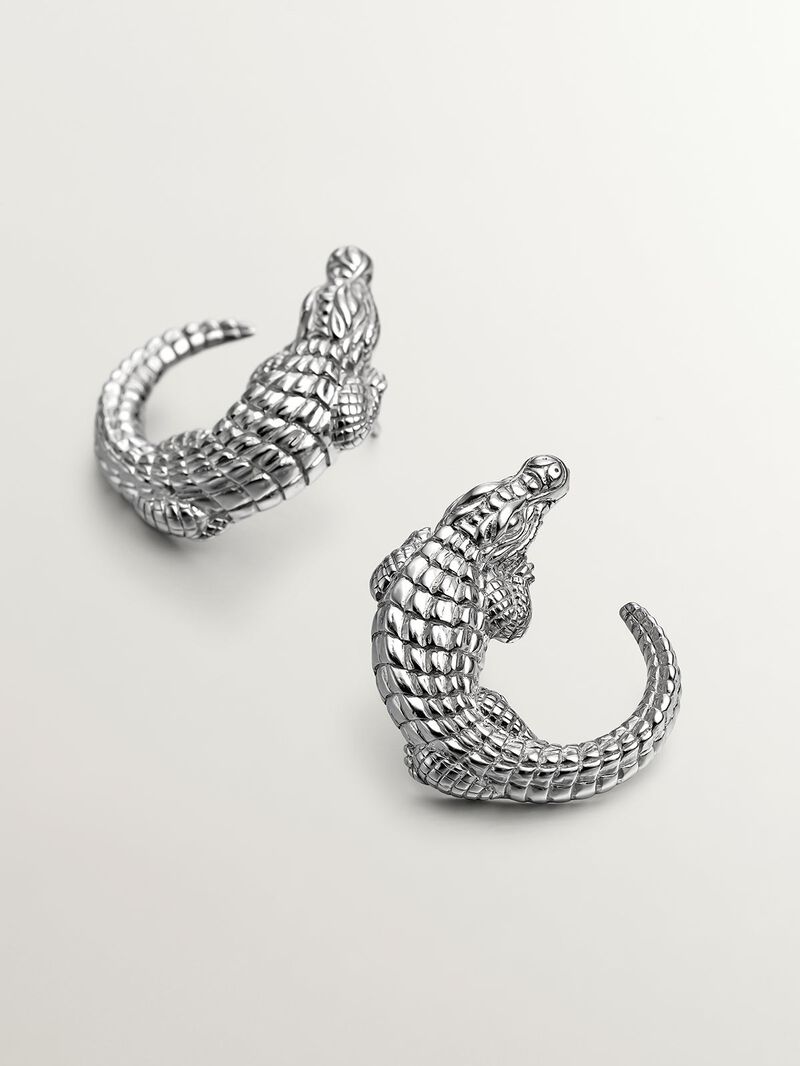 925 silver earrings shaped like crocodile image number 6