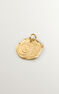 Gold-plated silver F initial medallion charm  , J04641-02-F