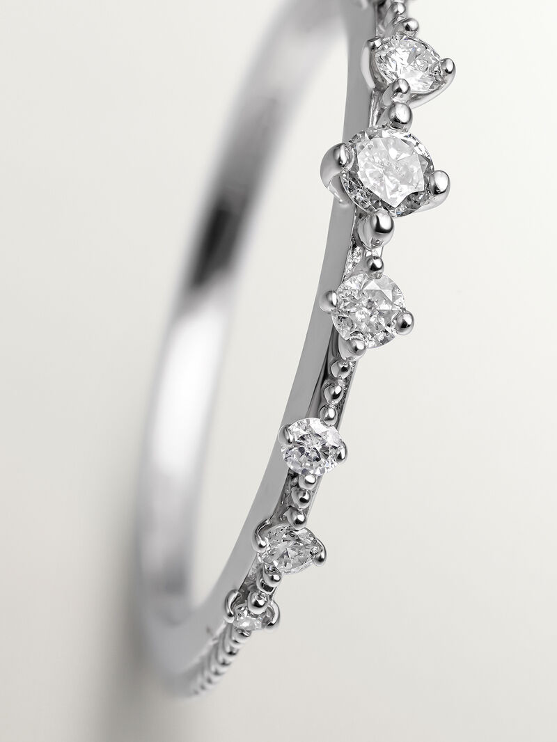 928 Silver Ring with Diamonds image number 2