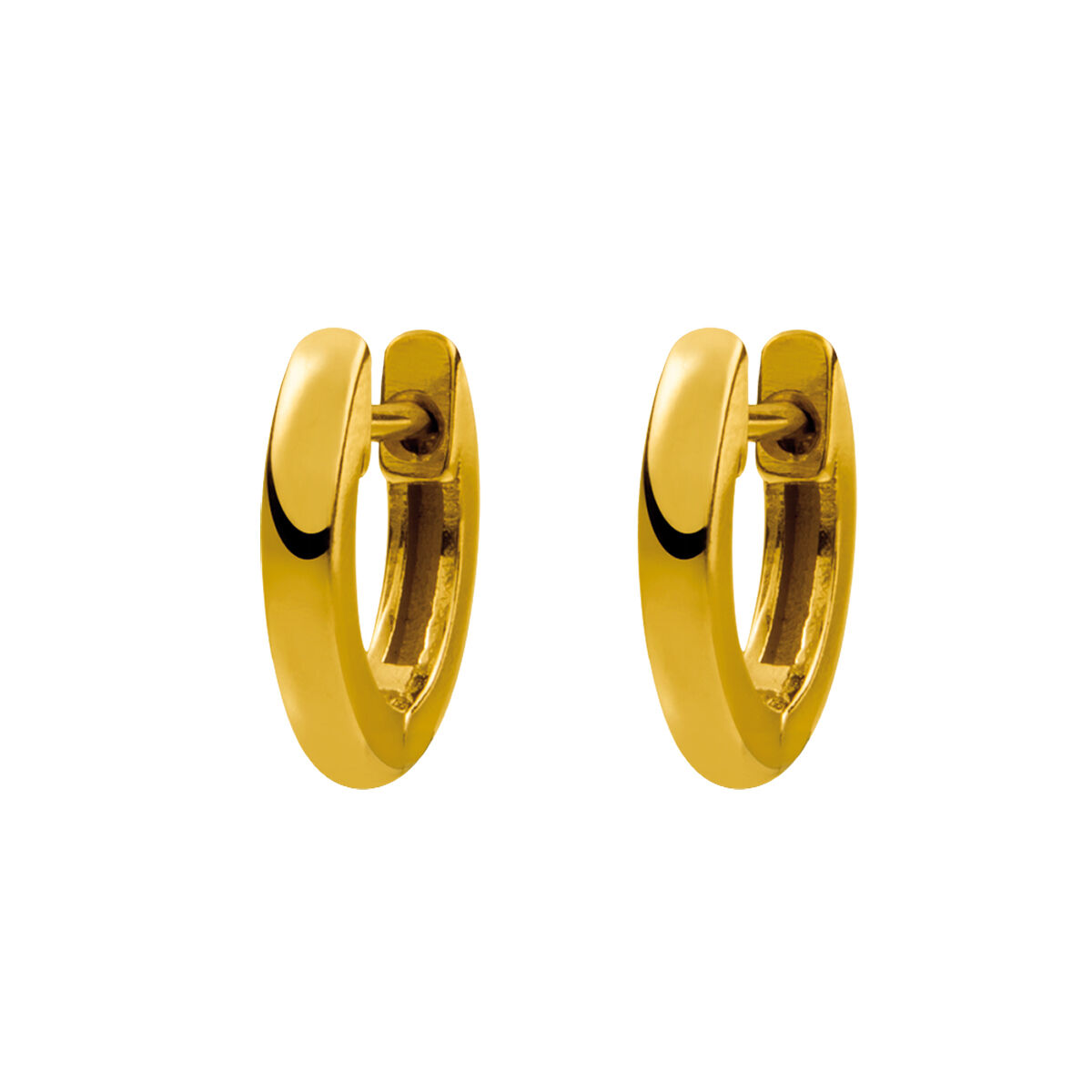 Small gold plated simple hoop earrings , J01444-02, hi-res