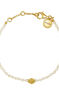 Gold plated silver pearl flower motif bracelet , J04470-02-WP