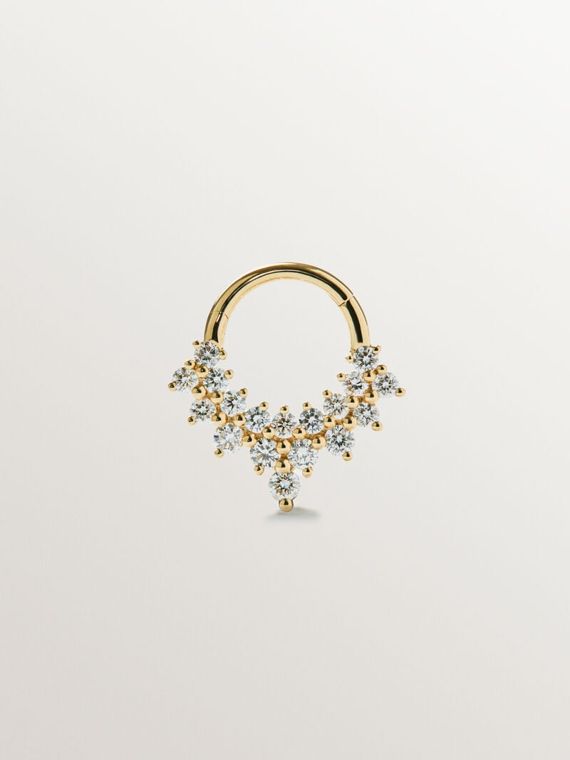 18K yellow gold and brilliant-cut diamond piercing image number 0