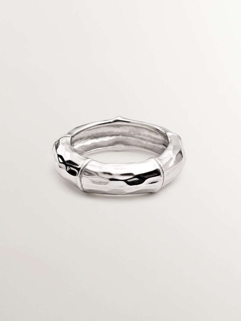 925 Silver ring with bamboo texture image number 2