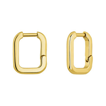 Gold-plated silver square earrings  , J04649-02,hi-res
