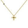 Gold plated small-size cross necklace with white spinel , J04230-02-BSN