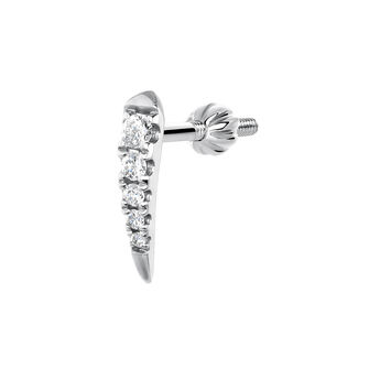 Boucle d'oreille piercing pics diamant 0,05 ct or blanc 9 kt , J03877-01-H, mainproduct