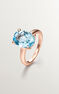 Anillo topacio oval gran plata recubierta oro rosa , J03816-03-SKY