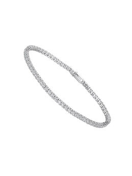 Silver RIVIERE bracelet with white topaz, J05548-01-WT,hi-res