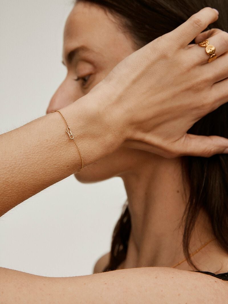 9K Yellow Gold Bracelet with Clip image number 5