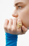 Anillo ancho camaleón de plata bañada en oro amarillo de 18kt , J03178-02
