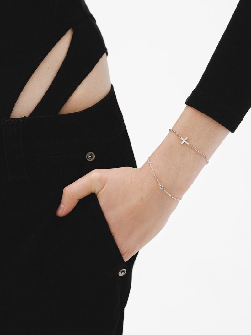 Pulsera de plata 925 con cruz image number 3