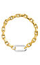 Bracelet à maille forçat en argent plaqué en or jaune 18 k, J05336-02-17