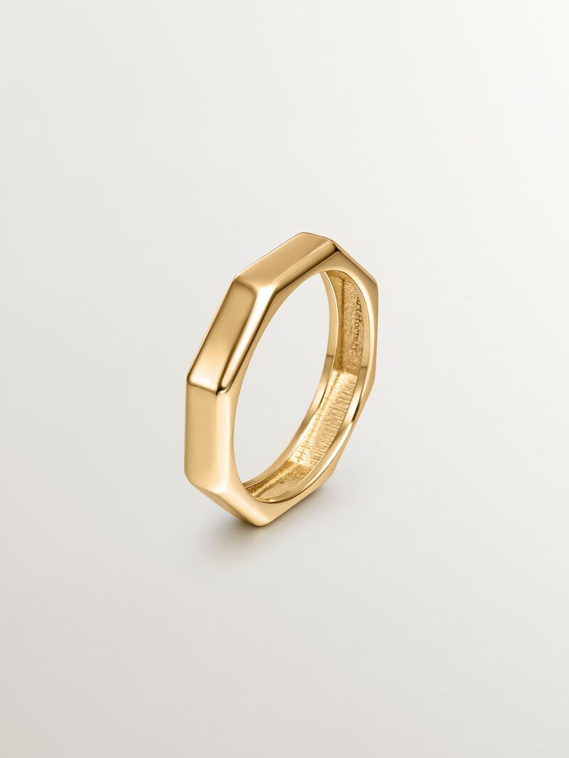 925 silver ring with geometric texture image number 0