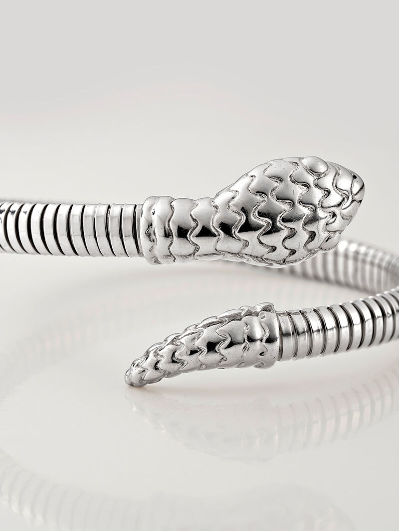 Rigid bracelet made of 925 silver in the shape of a snake. image number 4