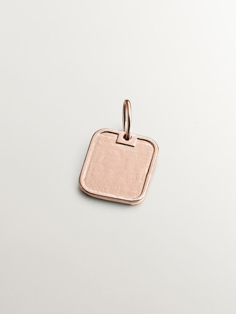 925 silver charm bathed in 18k rose gold with number 10 image number 2