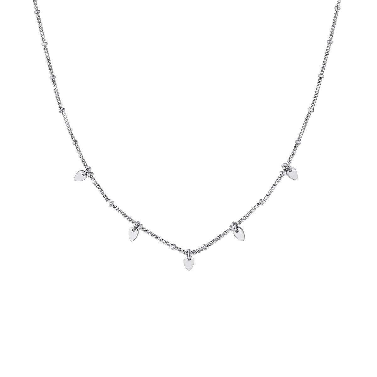 Silver leaf necklace , J04822-01, hi-res