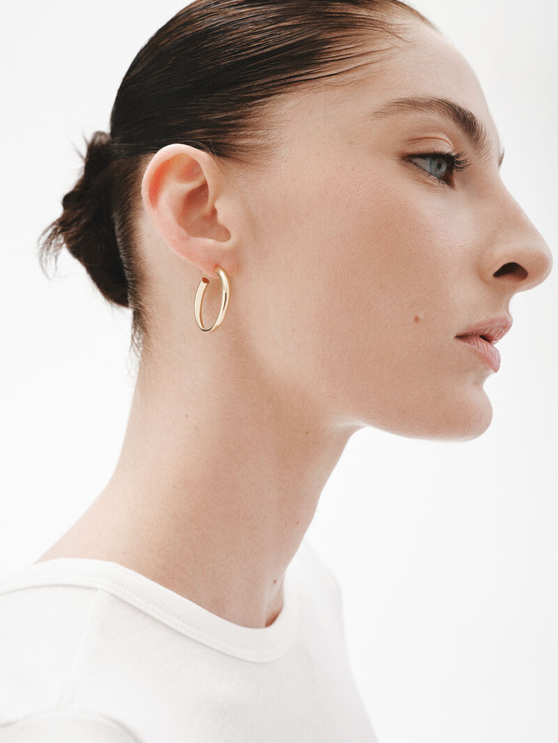 18K yellow gold plated 925 silver hoop earrings image number 1