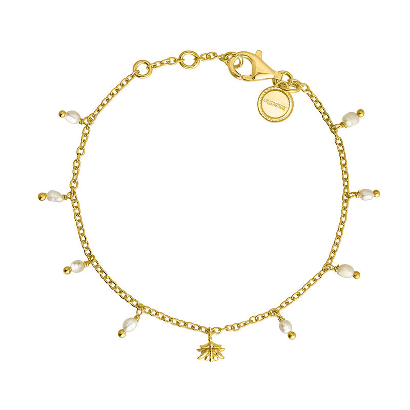 Gold plated silver baroque pearl bracelet, J04471-02-WP, hi-res