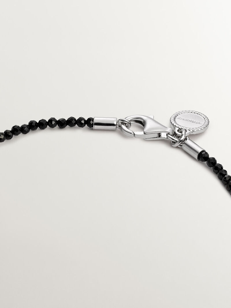 925 Silver bracelet with black spinel beads image number 4