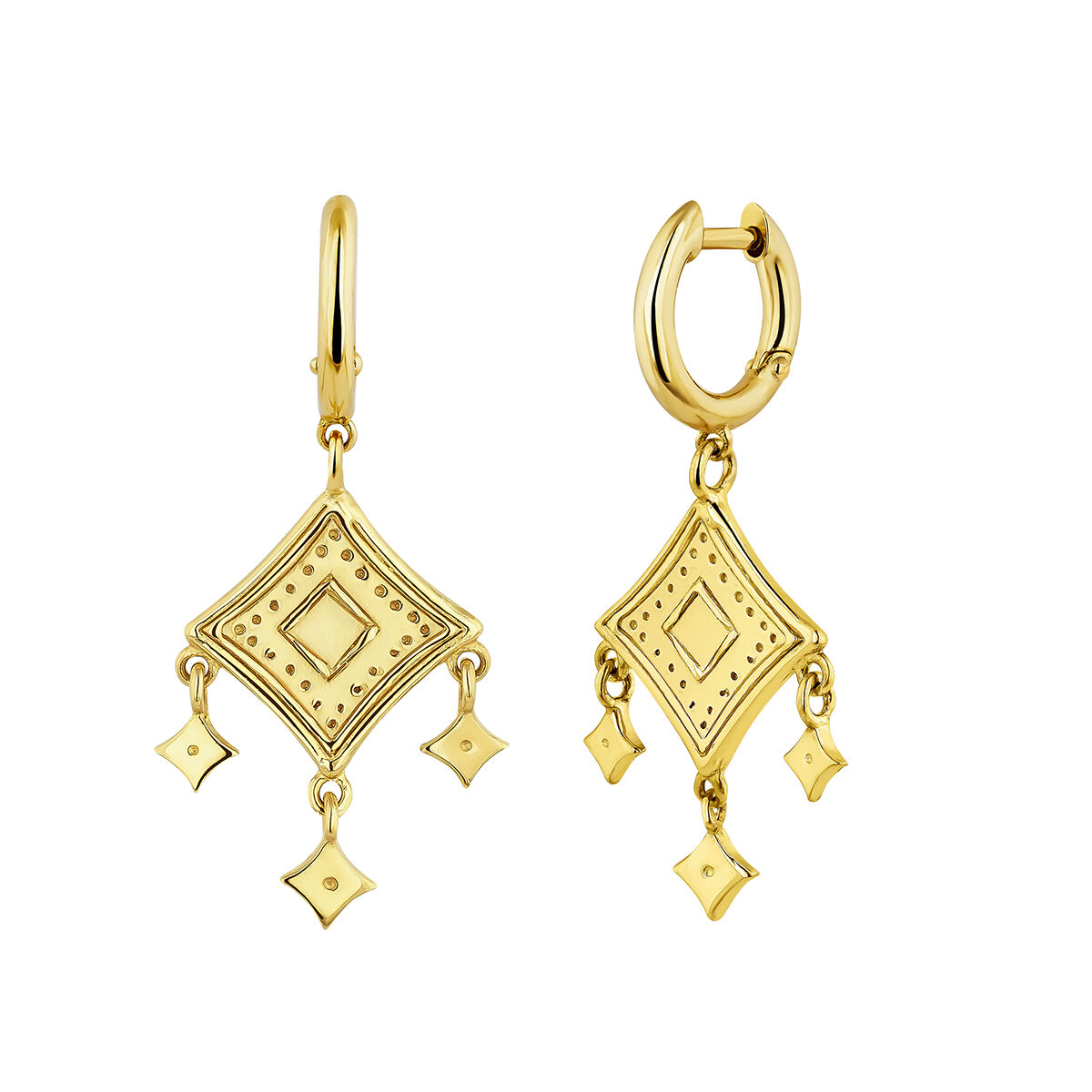 Gold plated mobile motifs ethnic earrings , J04440-02, hi-res