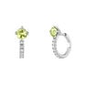 Silver peridot hoop earrings, J04670-01-PD-WT