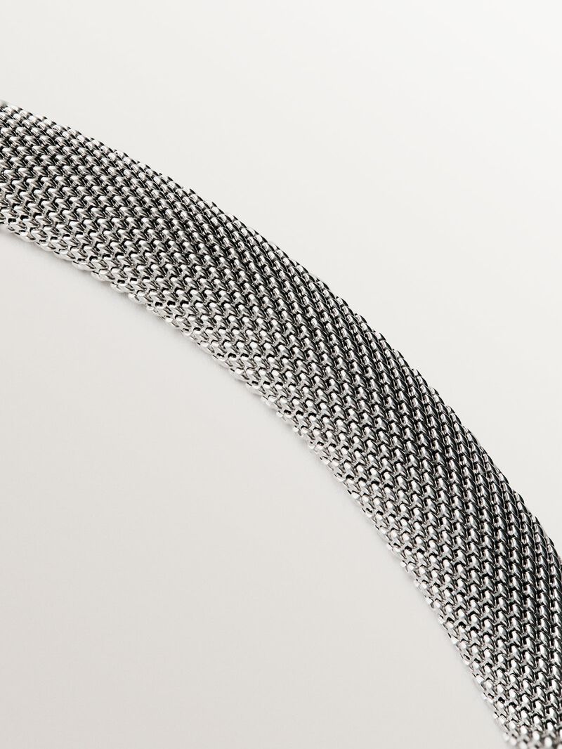 Rigid 925 silver pendant with mesh image number 2