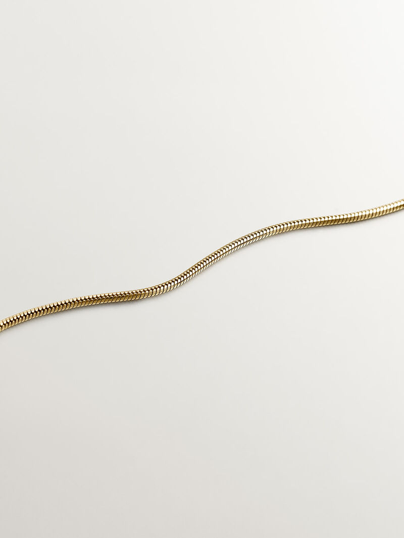 925 silver bracelet in 18k yellow gold of bearded links with geometric motif image number 4