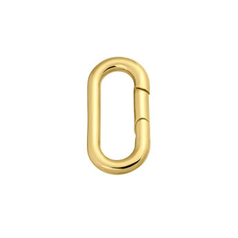 Oval hinged clasp in 18k yellow gold-plated silver, J05347-02,hi-res