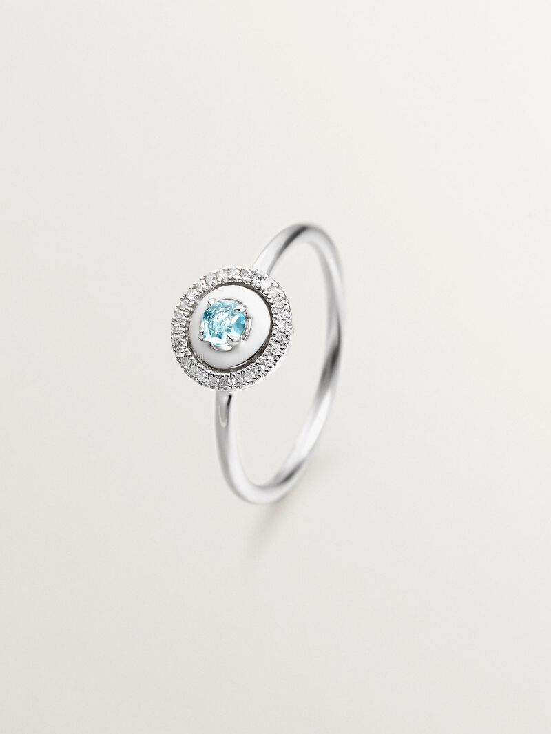 925 silver tresillo ring with London blue and white topacios topacios image number 0