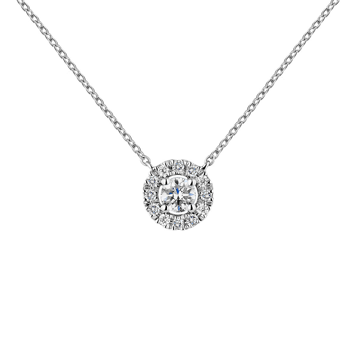 Pendant in 18k white gold with 0.11ct diamond and pavé-set diamonds , J04221-01-10-06, mainproduct
