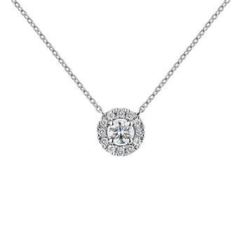 Pendentif en or blanc 18 K avec des diamants de 0,11 carat et une bordure en diamants , J04221-01-10-06, mainproduct