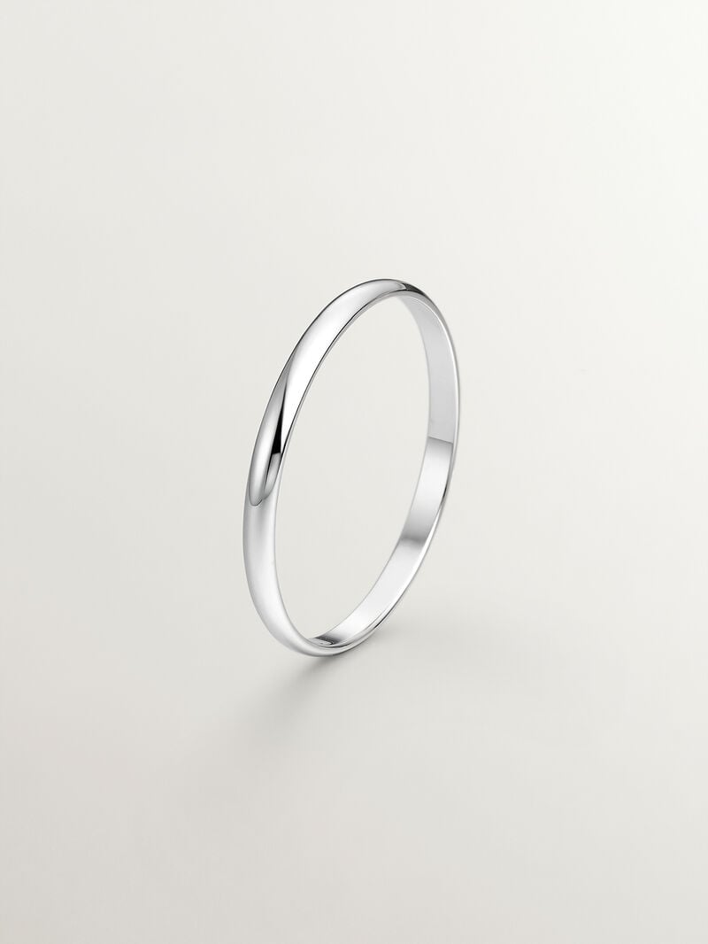 1.95mm half round white gold wedding ring image number 0