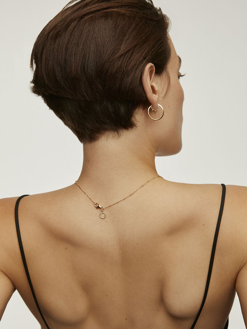 Individual 925 silver earring bathed in 9K yellow gold with spikes image number 4