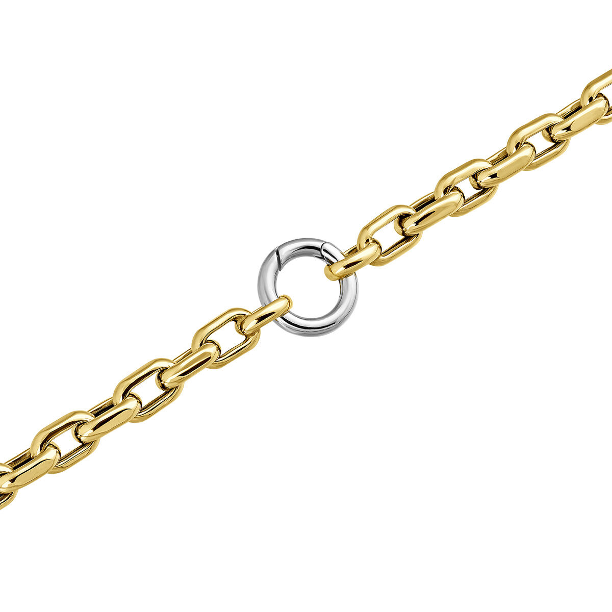Cable link chain in 18k yellow gold-plated silver, J05336-02-45, hi-res
