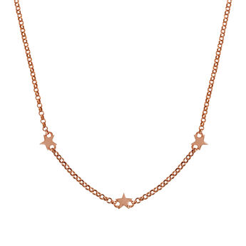 Mini rose gold plated stars necklace , J01900-03,hi-res