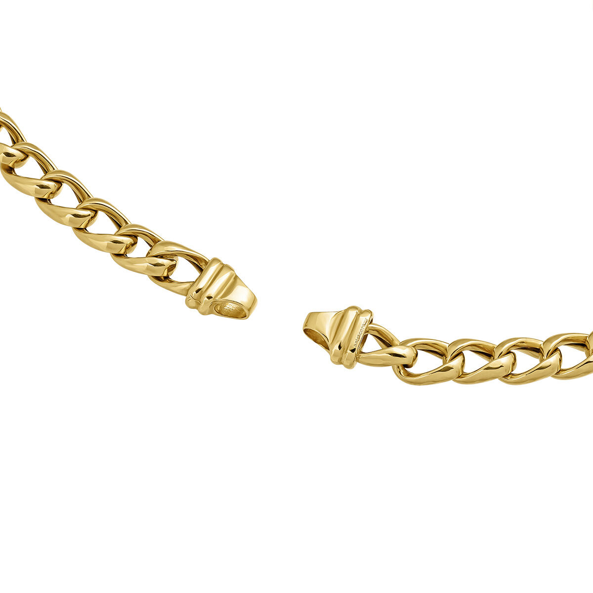 Flat curb chain in 18k yellow gold-plated silver , J05335-02-45, hi-res