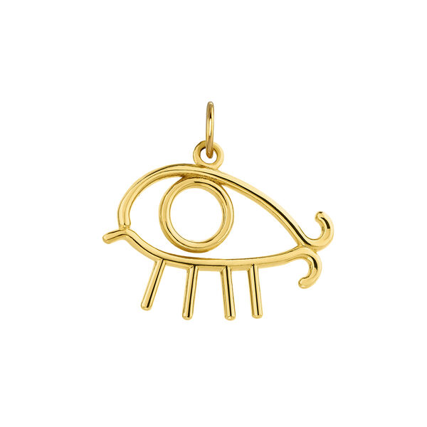 Gold-plated silver eye charm  , J04842-02,hi-res