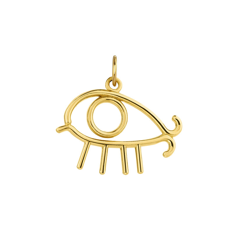 Gold-plated silver eye charm  , J04842-02, hi-res