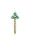 9K gold three emerald solitaire hoop earring , J04071-02-EM-H