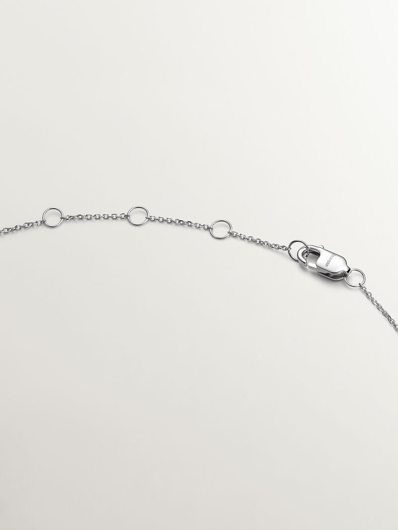 9K white gold pendant with drop and white diamonds image number 6