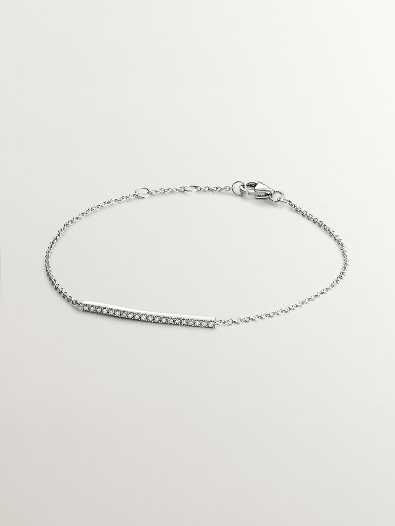 18K white gold bracelet with brilliant cut diamonds image number 0