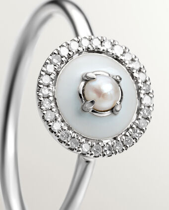 Anneau de perle, anneau d'argent 925, anneau de pierre de naissance, anneau  de promesse, anneau argenté de perle, anneau de déclaration, anneau blanc  de perle, anneau de Boho (71) : : Produits