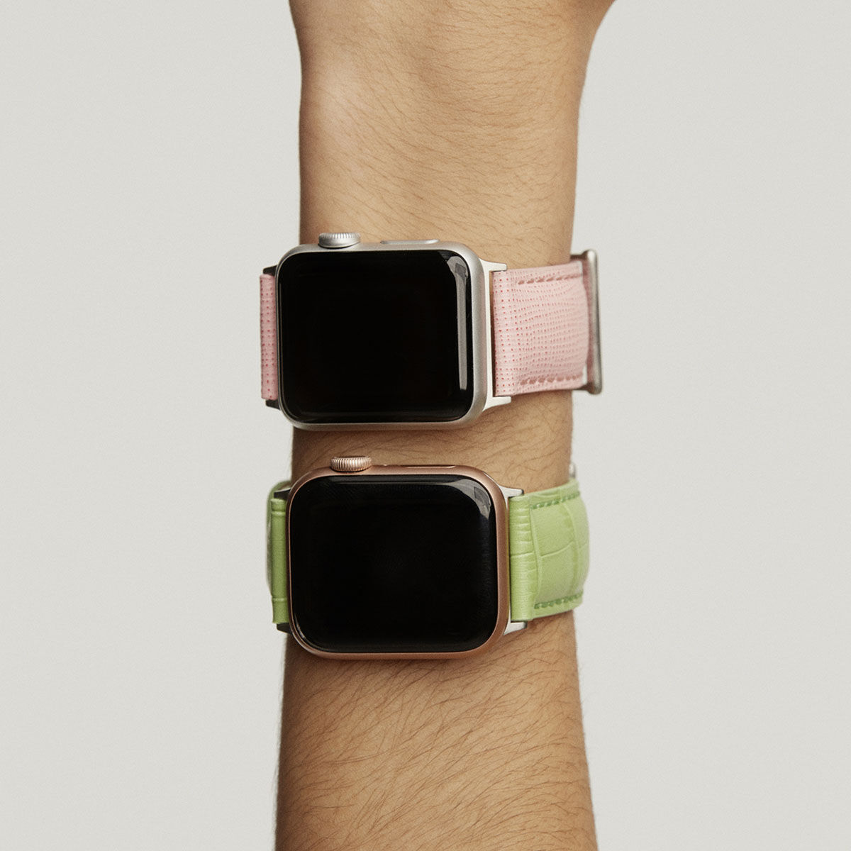 Green leather Apple Watch strap¬†, IWSTRAP-GE, hi-res
