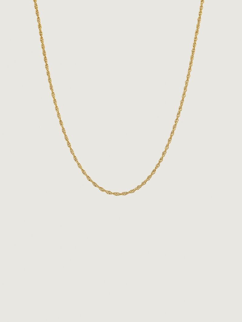 925 Silver Rope Link Chain coated in 18k Yellow Gold image number 0