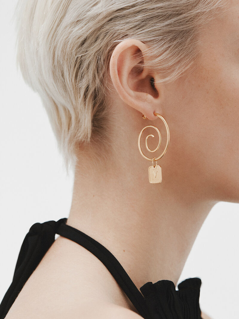 925 silver charm bathed in 18k yellow gold with number 5 image number 1