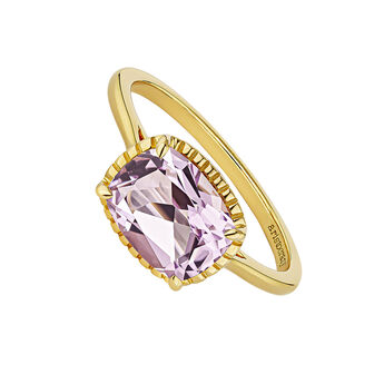Gold plated amethyst ring , J04677-02-PAM,hi-res